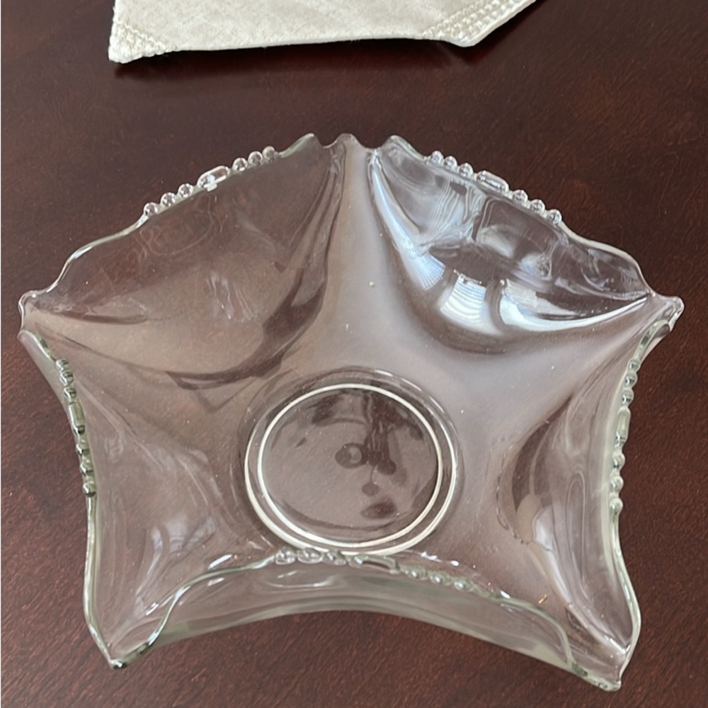 Elegant Clear Glass Antique Serving Bowl